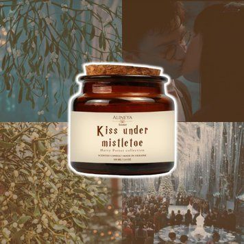 Cвічка Kiss under mistletoe (натхненно магічним Всесвітом) kiss-mistletoe-candle-100 фото